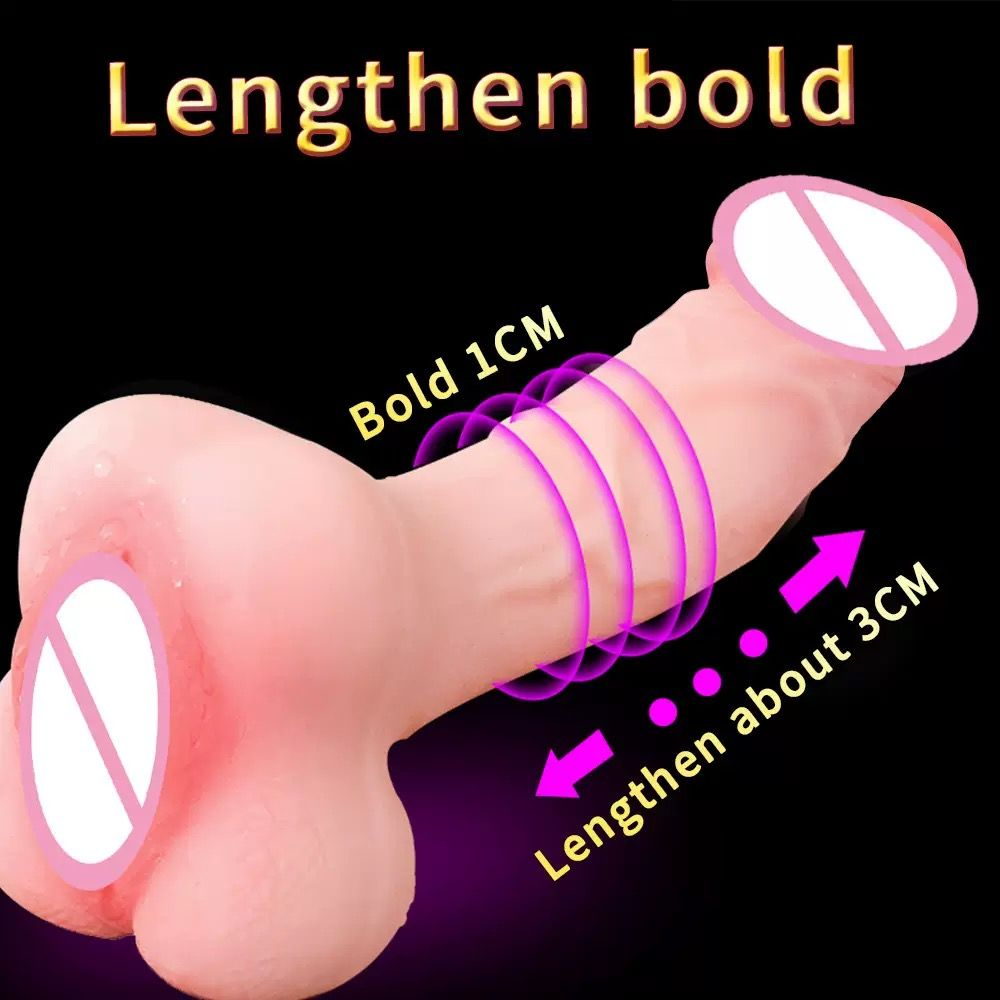 20CM Realistic Stretchable Extension Sleeve – 3CM Length Boost & Full-Body Base(كم تمديد واقعي مرن بطول 20 سم – زيادة تقارب 3 سم وقاعدة متكاملة)