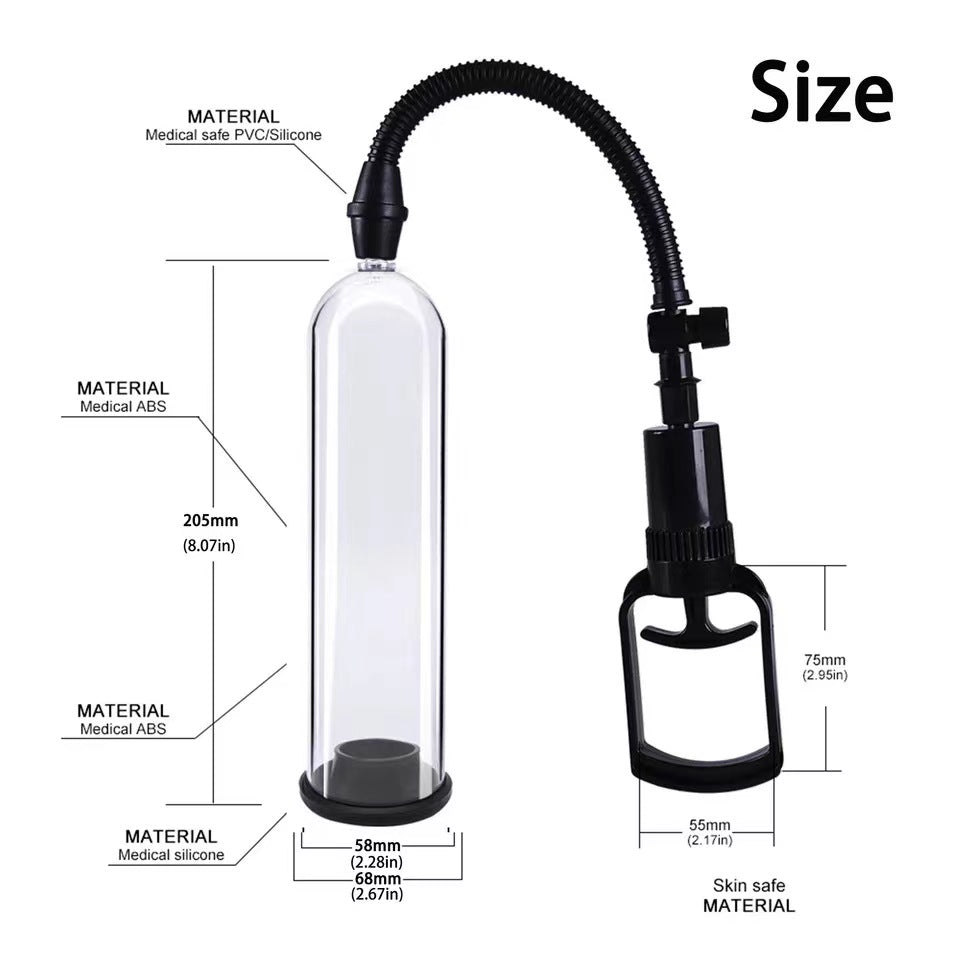 Adult Manual Vacuum Massage Pump Kit – Clear Cylinder, 3 Seal Rings & Soft-Touch Sleeve(طقم مضخة تدليك يدوية بالتفريغ للبالغين – أسطوانة شفافة و3 حلقات إحكام وكمّ ناعم)