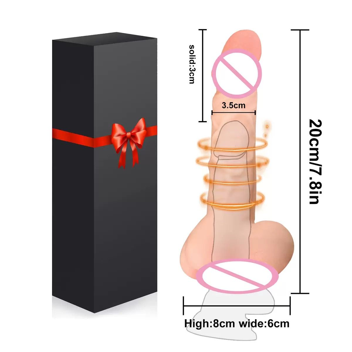 20CM Realistic Stretchable Extension Sleeve – 3CM Length Boost & Full-Body Base（كم تمديد واقعي مرن بطول 20 سم – زيادة تقارب 3 سم وقاعدة متكاملة）