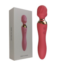 Dual-Ended 10-Mode Quiet Waterproof Vibrating Massager – Soft Rounded Head, Two-Button Control & Ergonomic Handle（هاز تدليك اهتزازي مزدوج الطرفين بـ10 أوضاع – تشغيل هادئ ومقاوم للماء مع رأس ناعم ومقبض مريح）
