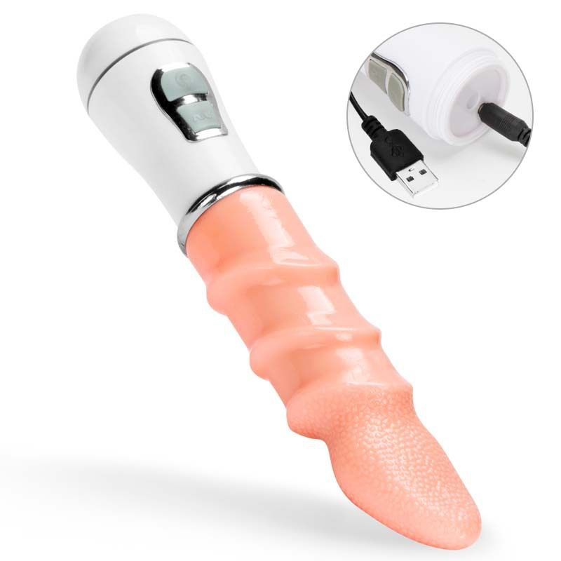 USB Rechargeable Textured Vibrating Massager – Soft-Touch Finish, Dual-Button Control & Ergonomic Curved Design（جهاز تدليك اهتزازي مزخرف قابل للشحن عبر USB – ملمس ناعم وتحكم بزرين وتصميم منحني مريح）